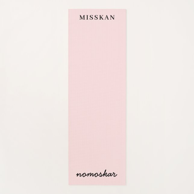 Namaste Modern Name Peachy Pink Meditation Style Yoga Mat (Front)