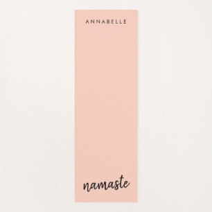 Namaste   Modern Name Peachy Pink Meditation Yoga Mat