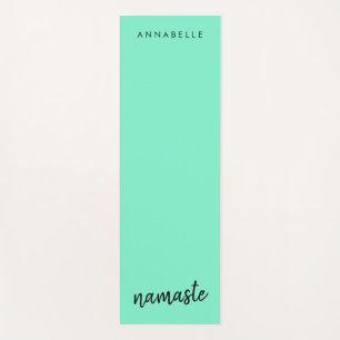 Namaste   Neo Mint Green Modern Yoga Spiritual Mat