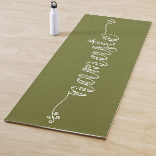 Namaste Olive Green Whimsical Script Fitness Yoga Mat