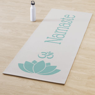 Namaste Om Green Lotus Flower Zen Yoga Mat
