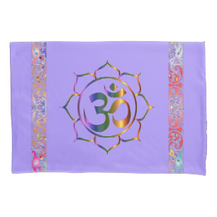 Namaste Om Lotus Rainbow Spiritual Personalised Pillowcase