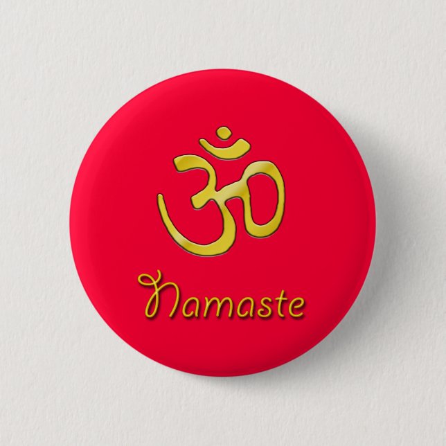 Namaste Om Red button base/root chakra (Front)