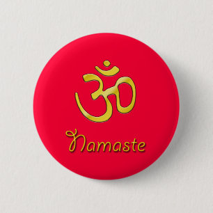 Namaste Om Red button base/root chakra