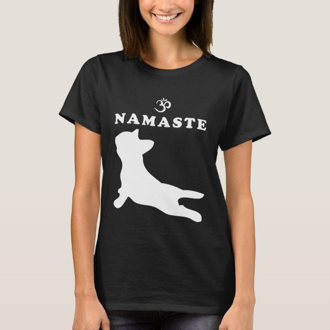 Namaste Om Symbol French Bulldog  Yoga  For Women T-Shirt (Front)