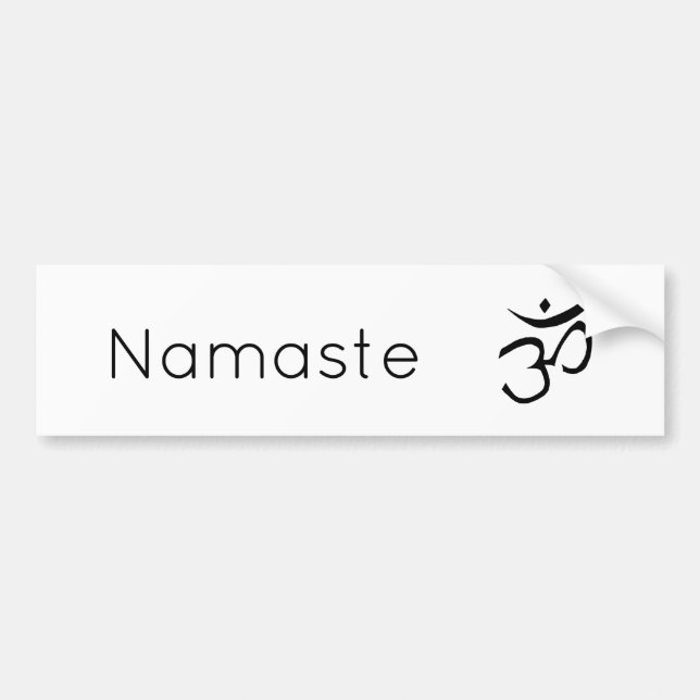 Namaste Om Symbol Inspirational Yoga Bumper Sticker (Front)