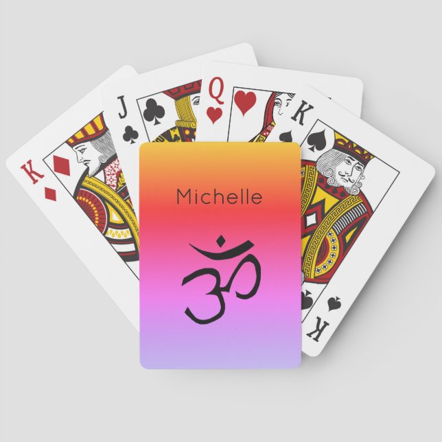 Namaste Om Symbol Yoga Personalised Playing Cards (Back)