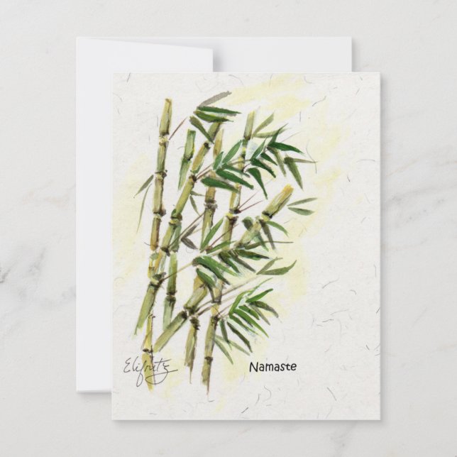 Namaste on Bamboo Respectful Polite Greeting Card (Front)