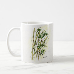 Namaste on Bamboo Respectful Polite Greeting Coffee Mug