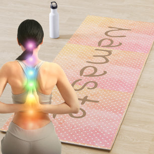 Namaste Orange Pink Watercolor Yoga Mat