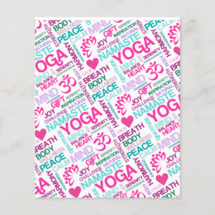 Namaste, Peace and Harmony Pink YOGA Pattern Flyer