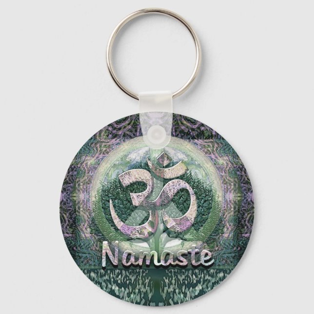 Namaste Peace Symbol Key Ring (Front)