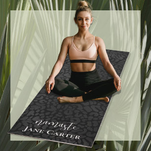 Namaste Personalise Elegant Black Leopard Yoga Mat