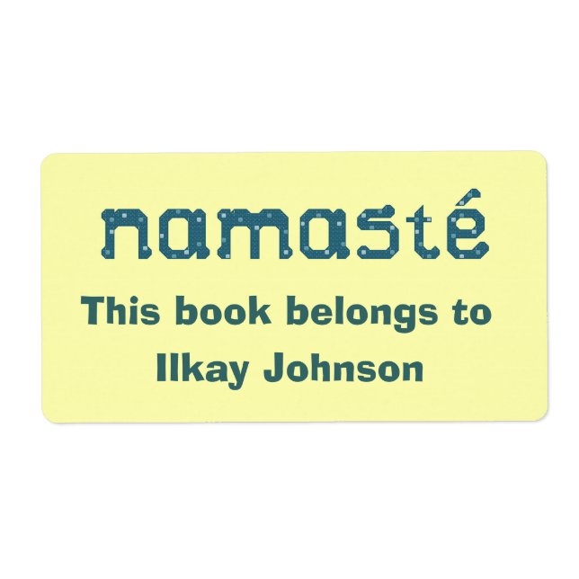 Namaste Personalised Bookplate (Front)