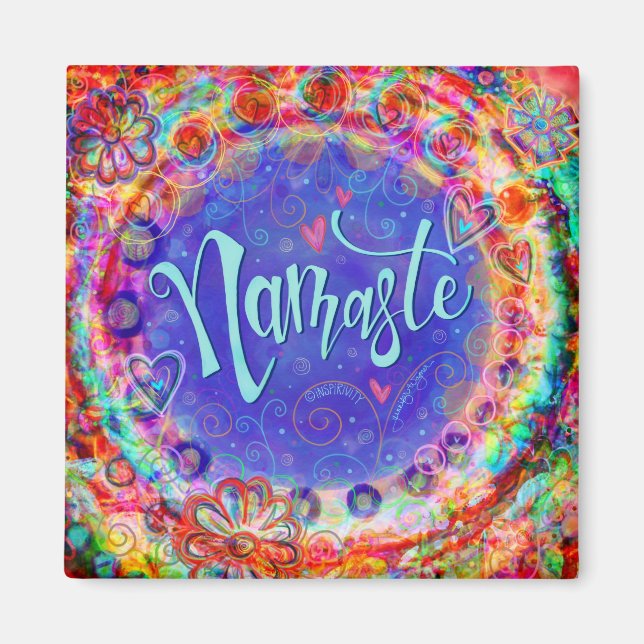 Namaste Pretty Inspirational Fun Trendy Magnet (Front)