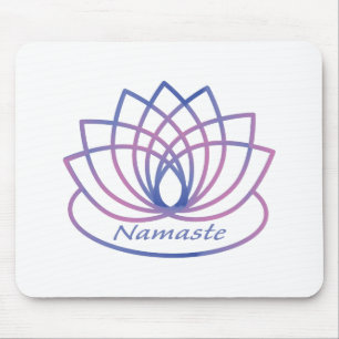 Namaste Purple and Pink Lotus Flower Mouse Mat