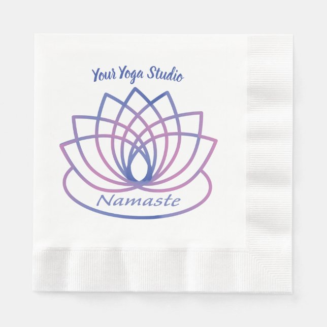 Namaste Purple and Pink Lotus Flower Napkin (Front)