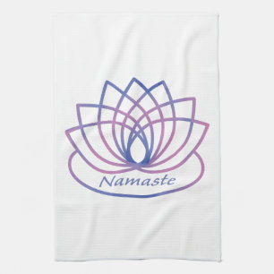 Namaste Purple and Pink Lotus Flower Tea Towel
