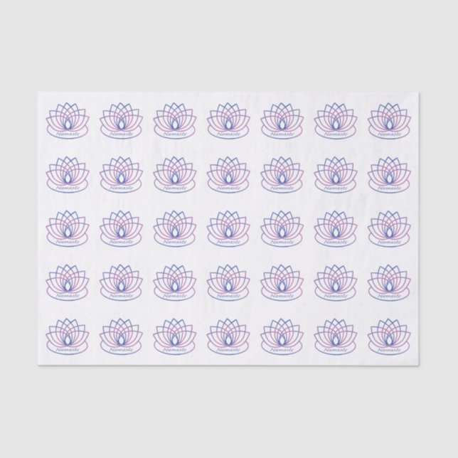 Namaste Purple and Pink Lotus Flower Tissue Paper (Front)