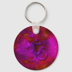 Namaste Purple Red Key Chain