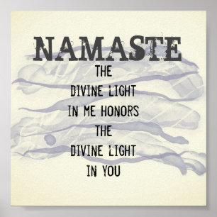 Namaste quote abstract watercolor design grey poster