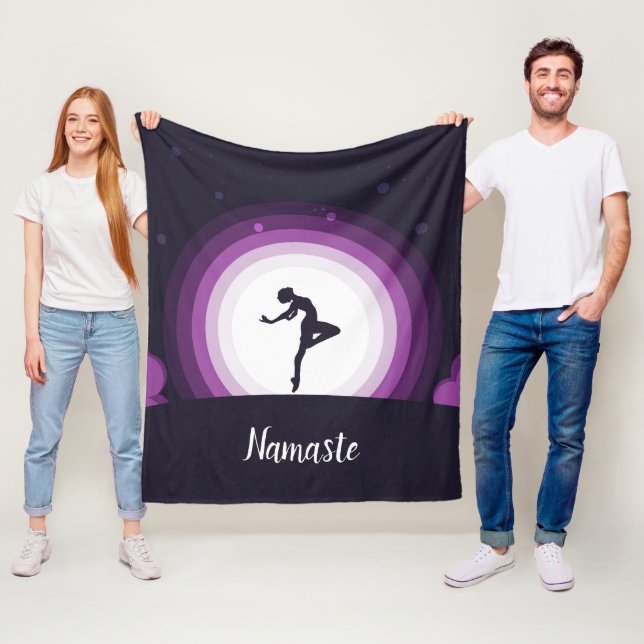 Namaste Quote Ballerina Dancer Ballet Dance Moon Fleece Blanket (In Situ)