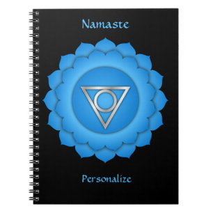 Namaste Quote Blue Throat Chakra Chi Personalise Notebook