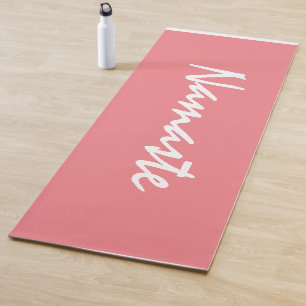 Namaste Quote Exercise Fitness Pink Coral Chic Yoga Mat