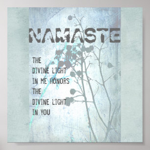Namaste quote poster nature art