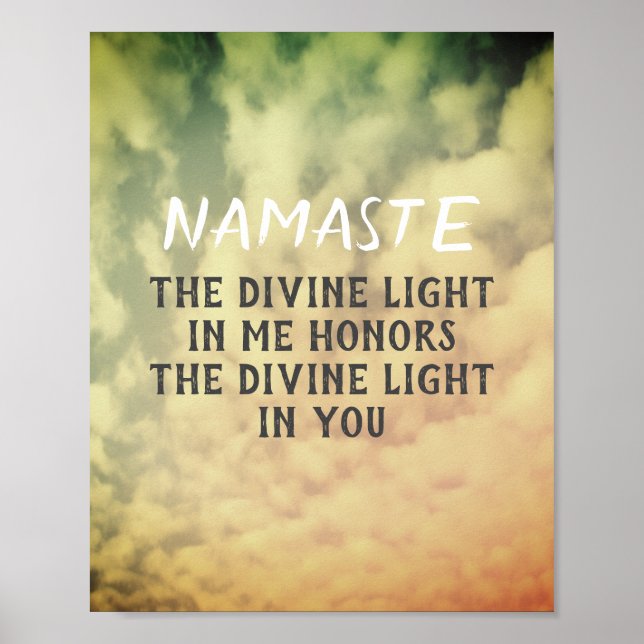 Namaste quote poster sky and clouds (Front)