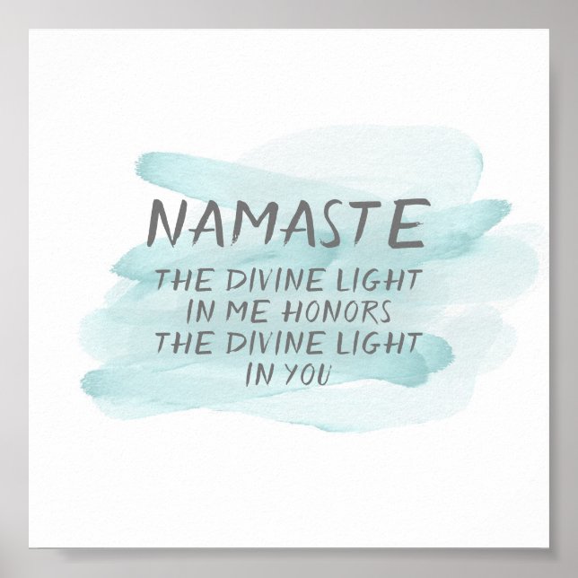 Namaste quote poster watercolor desgn (Front)