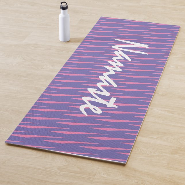 Namaste Quote Purple and Pink Pattern Fitness Yoga Mat (In Situ)