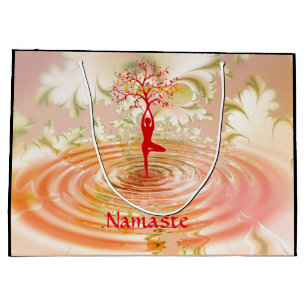 Namaste Quote Tree of Life Zen Yoga Large Gift Bag