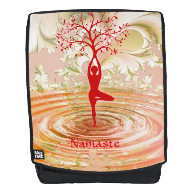 Namaste Quote Tree of Life Zen Yoga Meditation Backpack (Front)