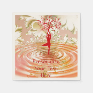 Namaste Quote Tree of Life Zen Yoga Napkin