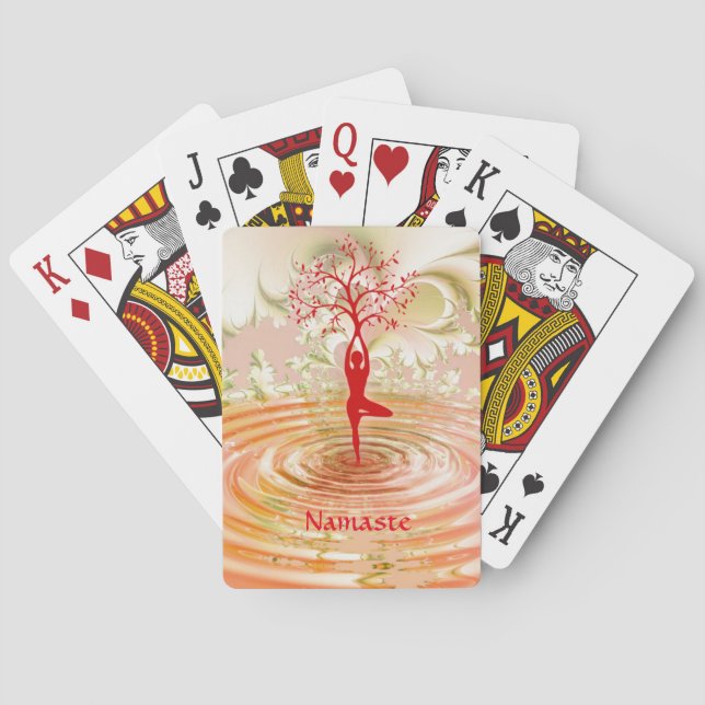 Namaste Quote Tree of Life Zen Yoga Playing Cards (Back)
