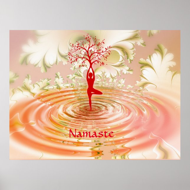 Namaste Quote Tree of Life Zen Yoga Poster (Front)