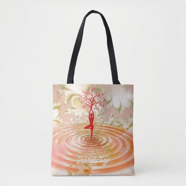 Namaste Quote Tree of Life Zen Yoga Tote Bag (Front)