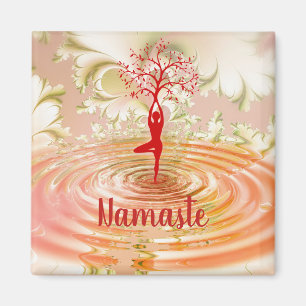 Namaste Quote Yoga Tree of Life Zen Magnet