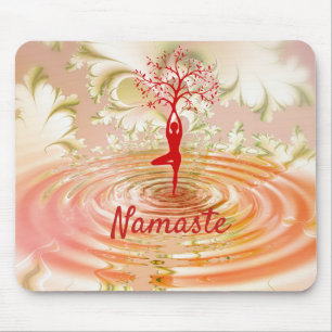 Namaste Quote Yoga Tree of Life Zen Mouse Mat