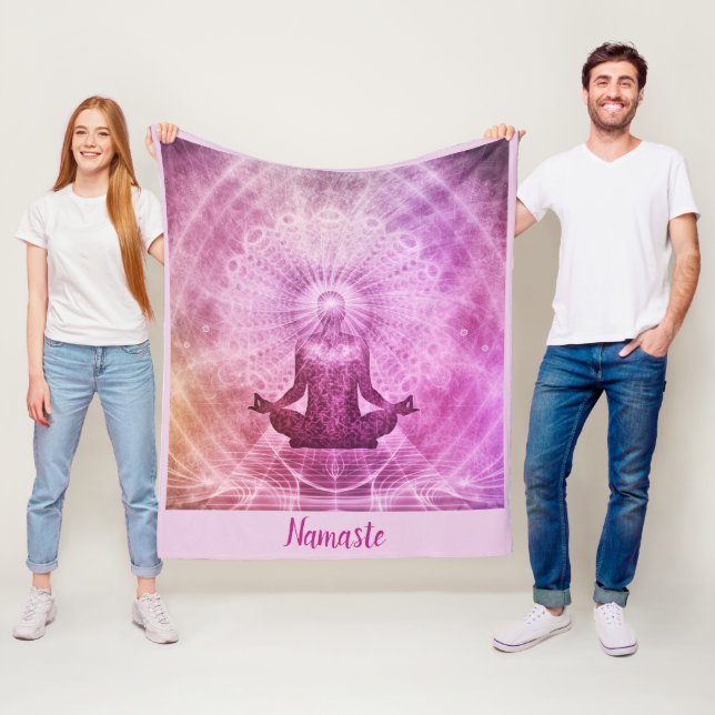 Namaste Quote Zen Yoga Meditation Design Fleece Blanket (In Situ)