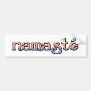 Namaste rainbow font bumper sticker