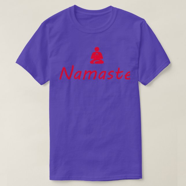 Namaste RED Yoga and Fitness T-Shirt (Design Front)