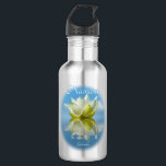Namaste Reflecting Lotus Flower & Name Yoga Small 532 Ml Water Bottle<br><div class="desc">This pretty water bottle is designed with yoga lovers in mind. It features a serene design with a white & yellow lotus flower reflecting in water with waves and ripples and a light sky blue or azure coloured background. The caption reads "Namaste" with a space for your name. Great for...</div>