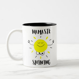 namaste shining Two-Tone coffee mug