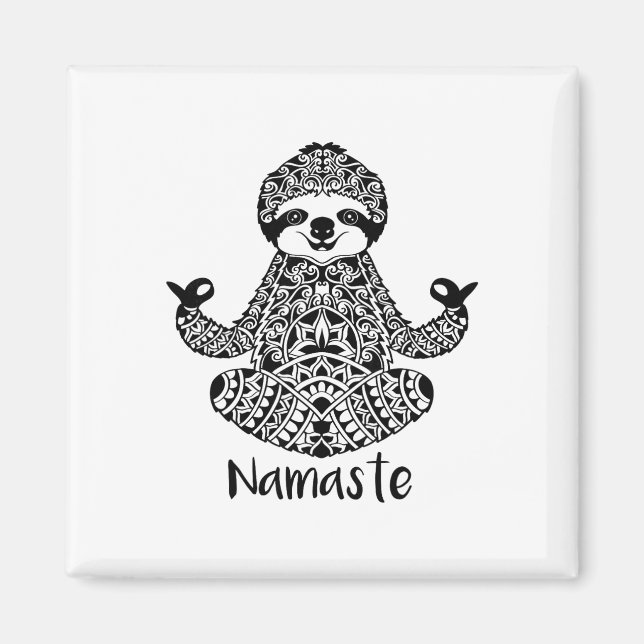 Namaste Sloth Yoga Easy Pose  Magnet (Front)