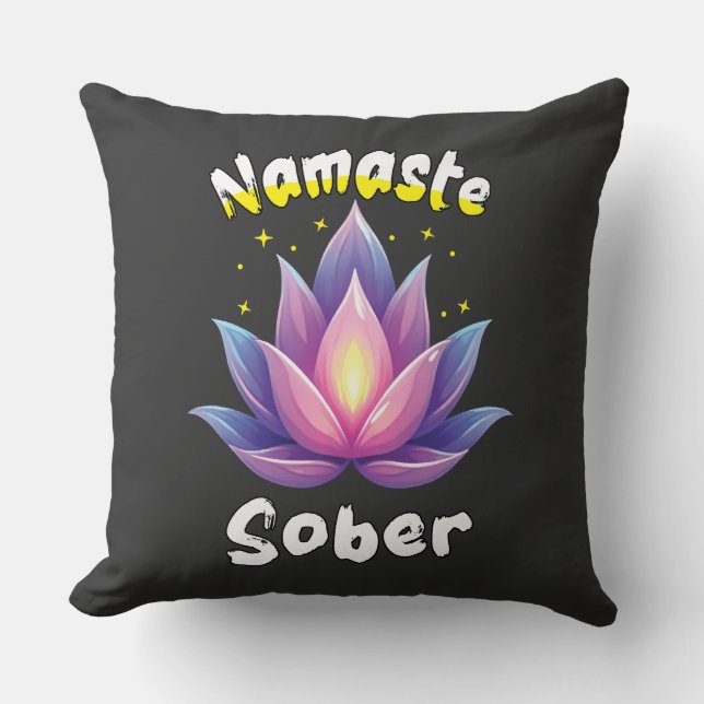Namaste Sober with Lotus Flower Cushion (Front)