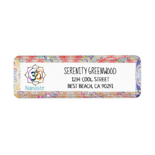 Namaste Spiritual Aum Om Lotus with Vintage Border