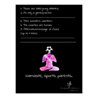 Namaste, Sports Parents Berry Yogurt Soccer Poster