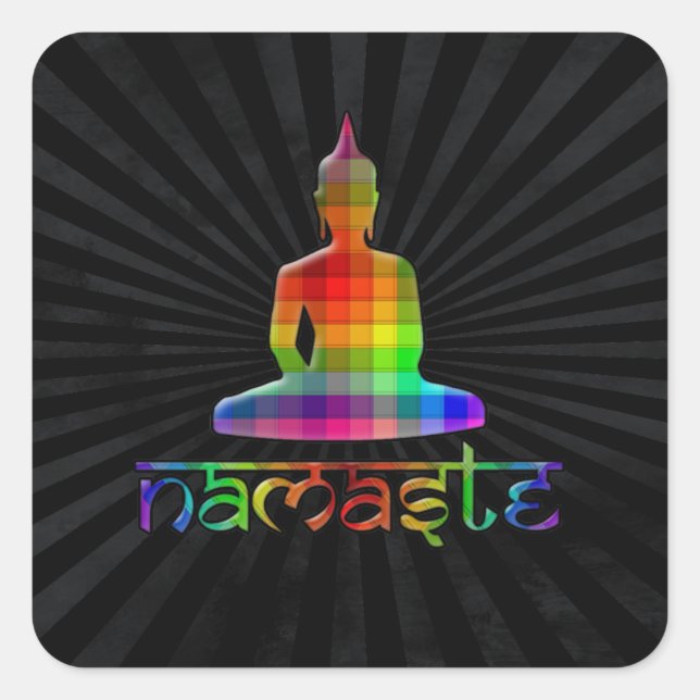 namaste square sticker (Front)